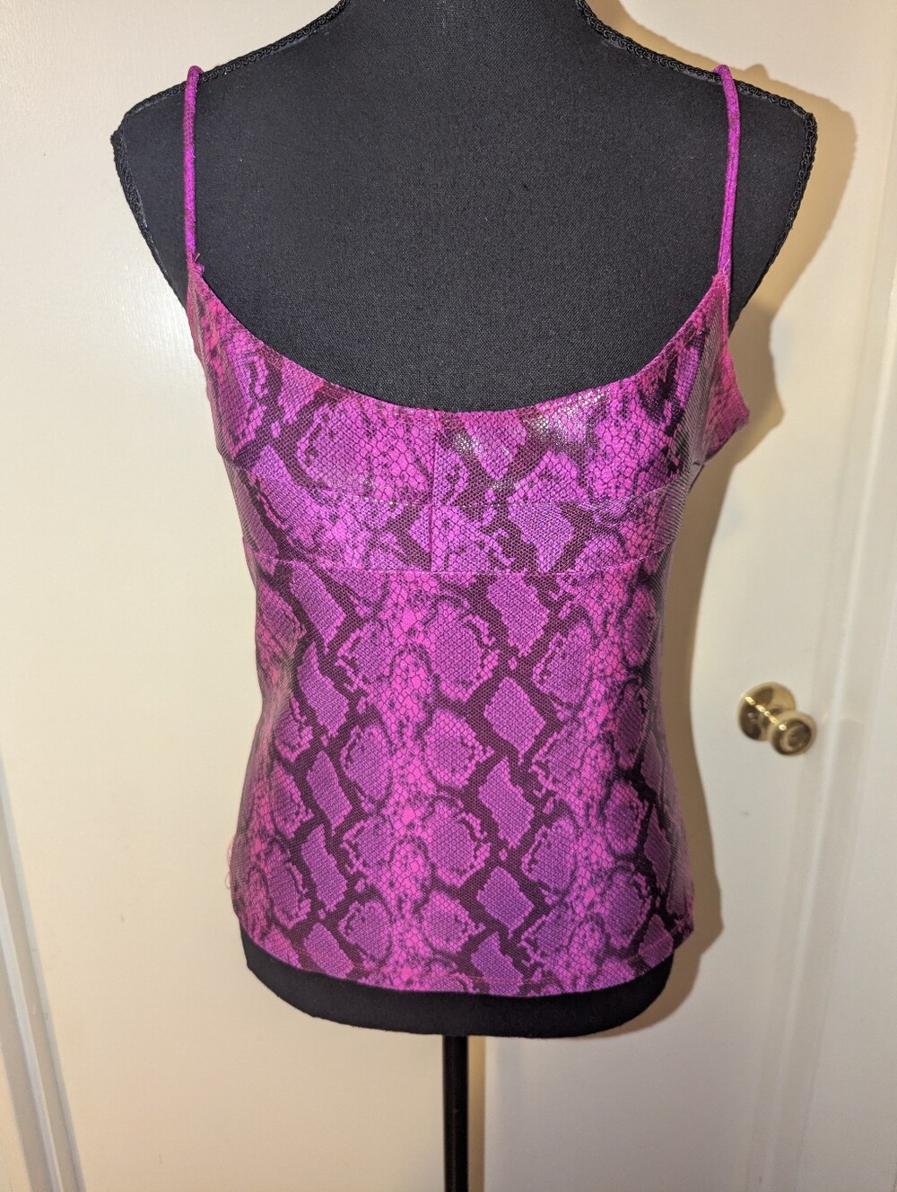Y2K Gyaru McBling Fuschia Snakeskin Top - Picture 7 of 11